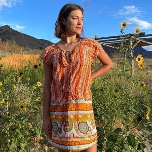 𝅺🌈 World Market Global Boho Hippie Tribal Dress